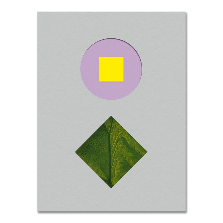 Abstract art piece with geometric shapes on a gray background