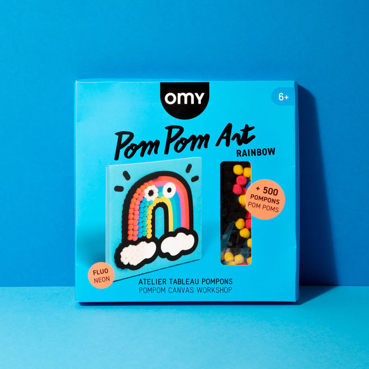 Guggenheim Museum Rainbow Pom Pom Art kit—educational activity with a rainbow design that builds fine motor skills.