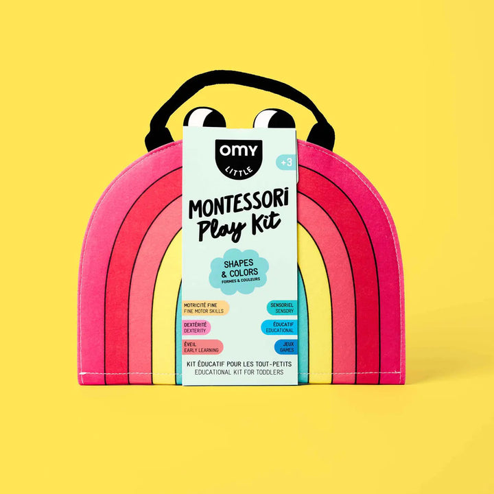 Guggenheim Museum Rainbow Montessori Play Kit, ages 3+, rainbow-shaped with handle, for sensory and cognitive play.