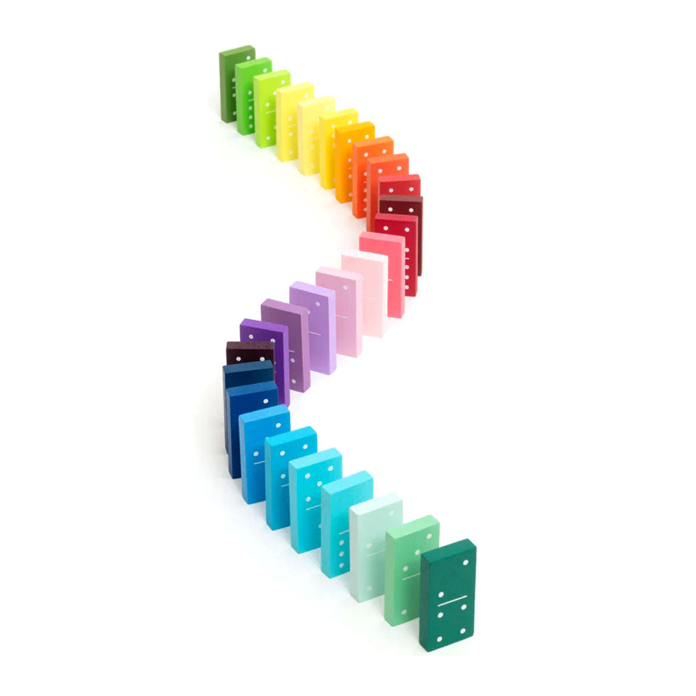 Guggenheim Museum Gradient Dominoes in an S shape transition through the rainbow—ideal for family game nights.