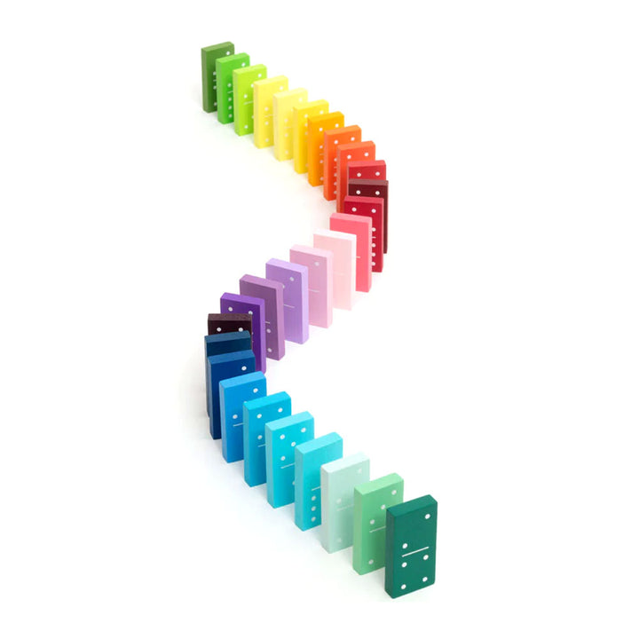 Guggenheim Museum Gradient Dominoes in an S shape transition through the rainbow—ideal for family game nights.