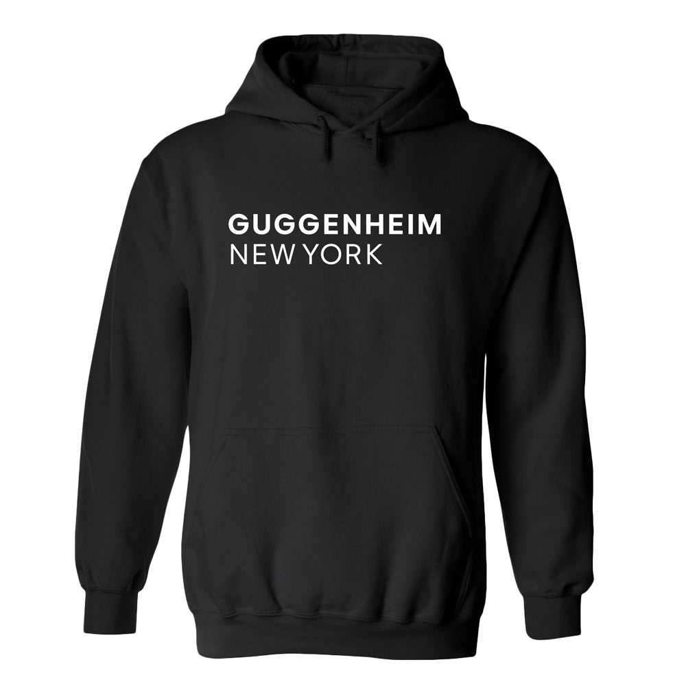 The Guggenheim Museum Puff Logo Hooded Sweatshirt—ideal for art lovers and Frank Lloyd Wright fans.