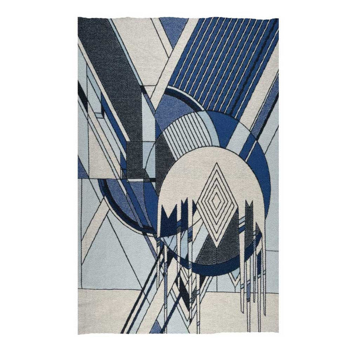 Geometric rug with abstract lines, ideal to pair with the Guggenheim Museum Frank Lloyd Wright Frozen Spheres Wool Throw.