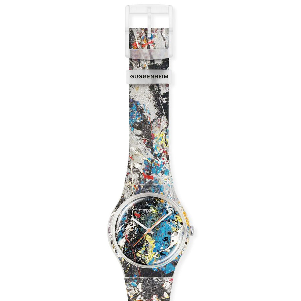 Guggenheim Museum Pollock’s Alchemy Watch: abstract design, clear buckle, inspired by Jackson Pollock.