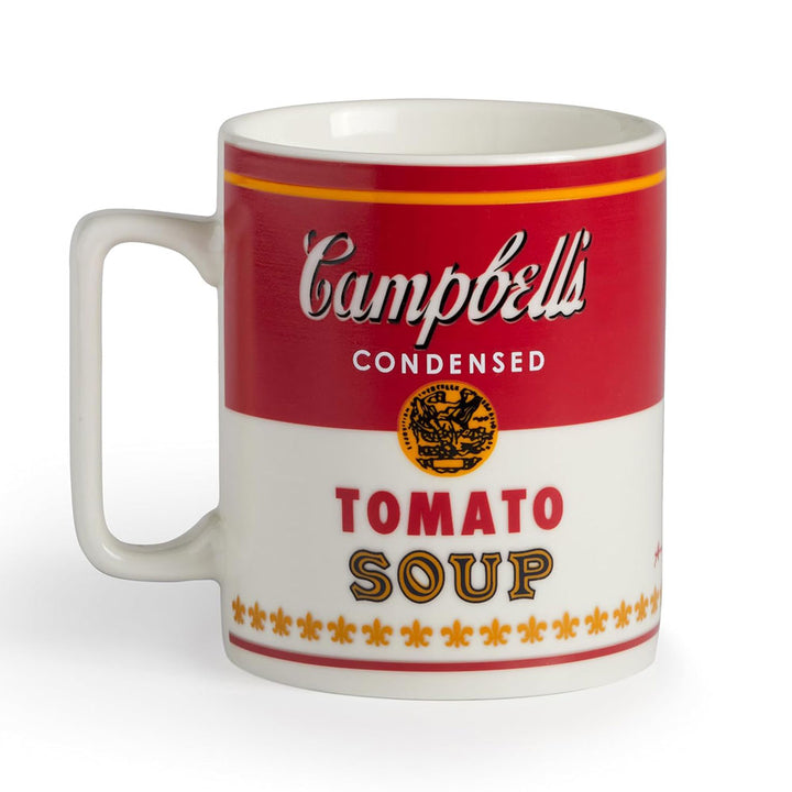 The Guggenheim Museum's Andy Warhol Soup Can Color Changing Mug features a vibrant pop art label design.