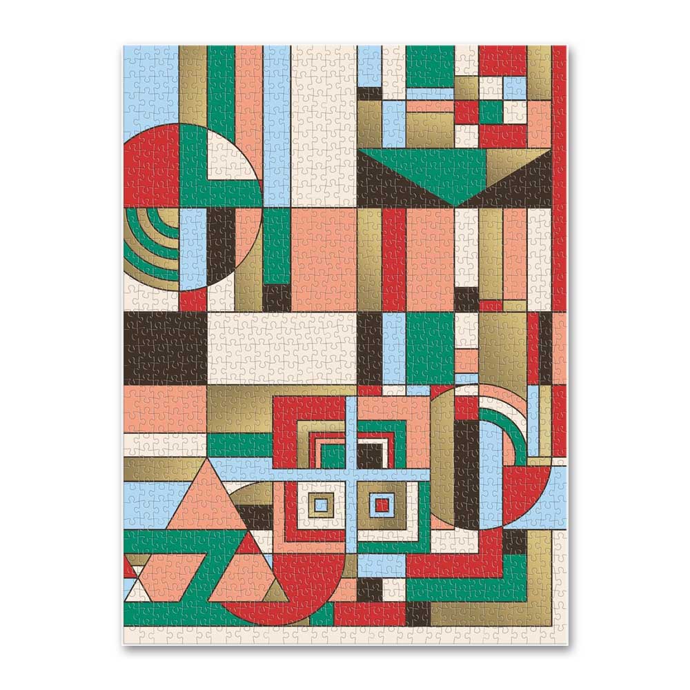 Guggenheim Museum Frank Lloyd Wright December Gifts 1000 piece foil puzzle with colorful geometric art.