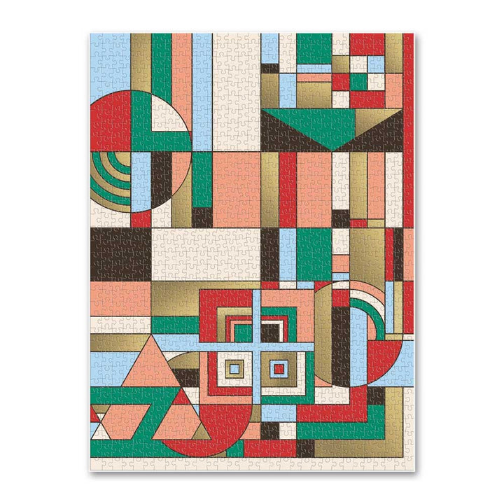 Guggenheim Museum Frank Lloyd Wright December Gifts 1000 piece foil puzzle with colorful geometric art.