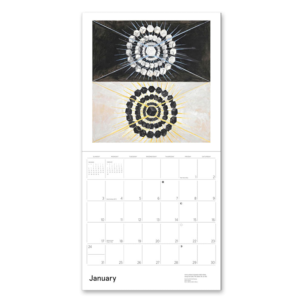 January art page with geometric circles from Guggenheim’s Hilma af Klint: Original Abstraction 2027 Wall Calendar.