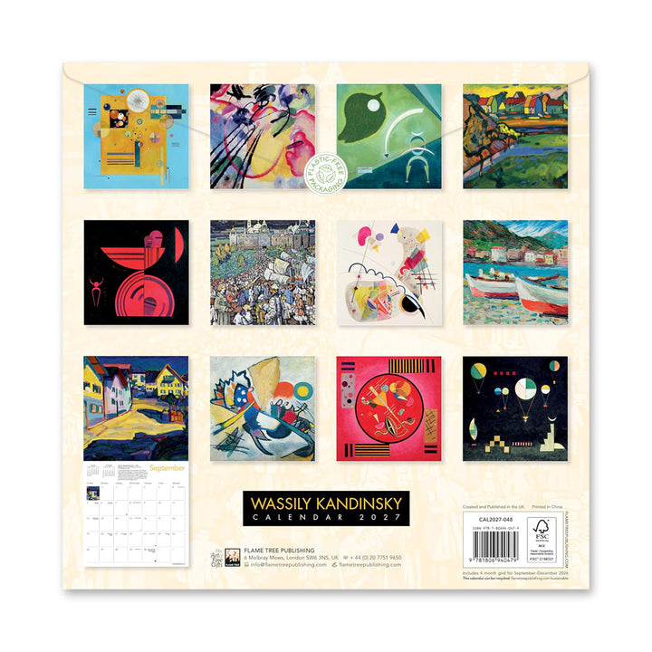 Guggenheim’s Kandinsky 2027 Wall Calendar: 12 bold abstracts, eco preview, perfect for art lovers.