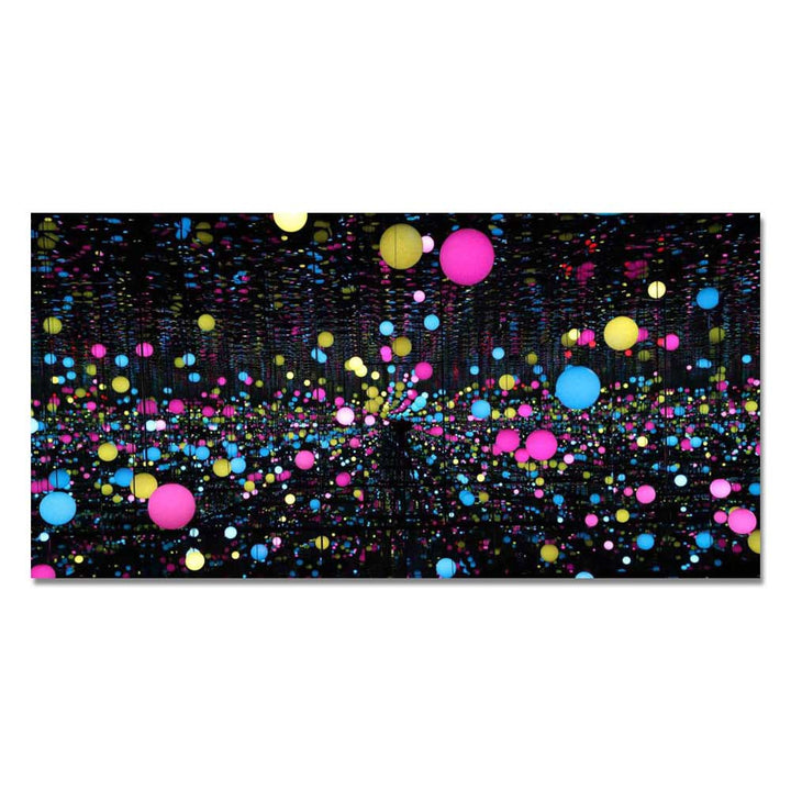 Experience Yayoi Kusama: Present Infinite at Guggenheim Museum—a dark room of infinite glowing spheres like Fireflies on the Water.