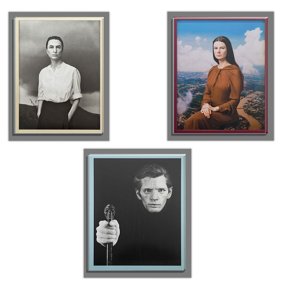The Gillian Wearing: Wearing Masks Exhibition Magnets Set of 3 features portrait magnets inspired by the artist’s exhibition, each depicting unique figures against evocative backgrounds.